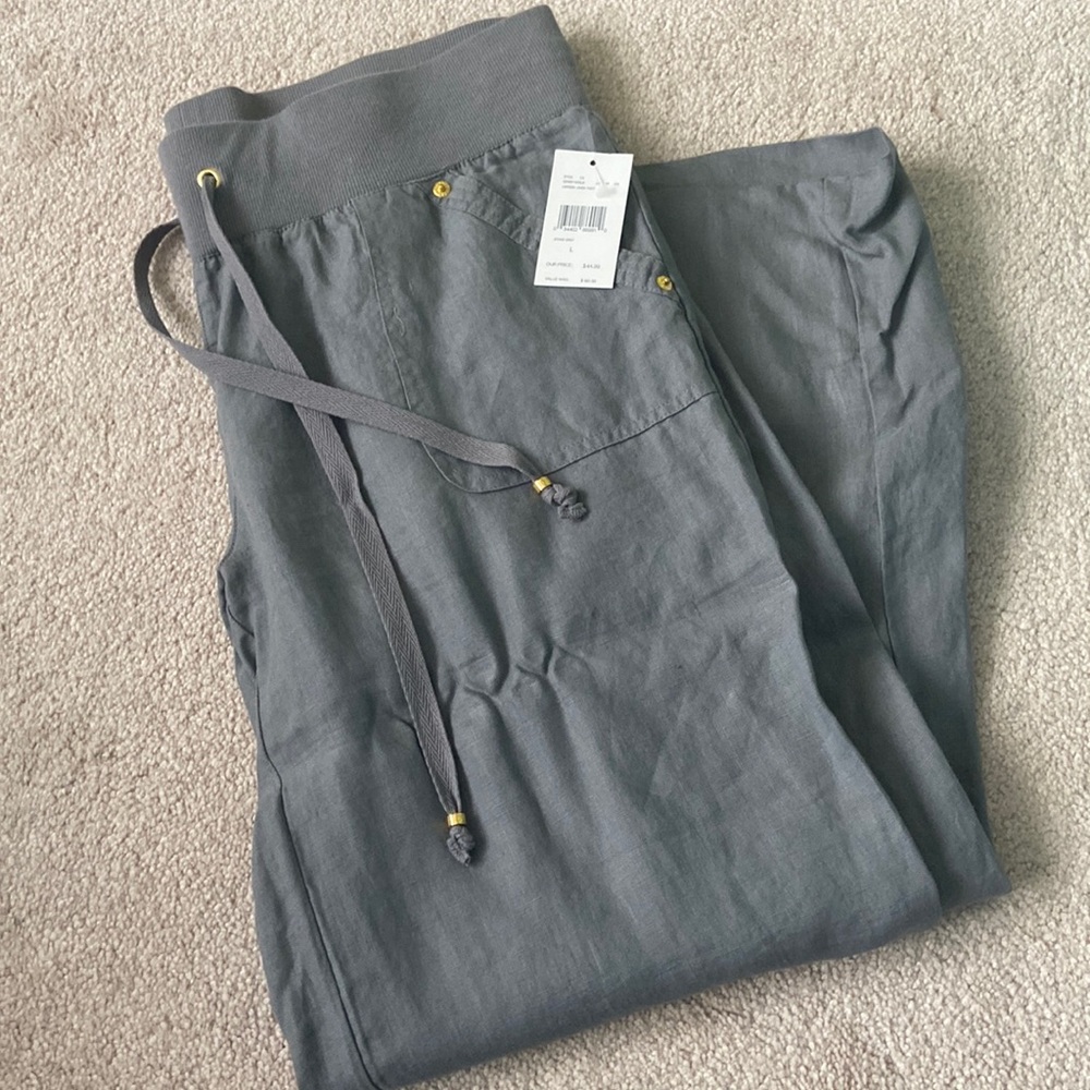 NWT Guess Linen Wide leg draw string pants